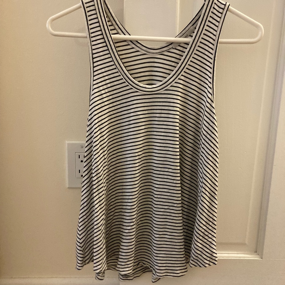 Natural/black striped, swingy tank